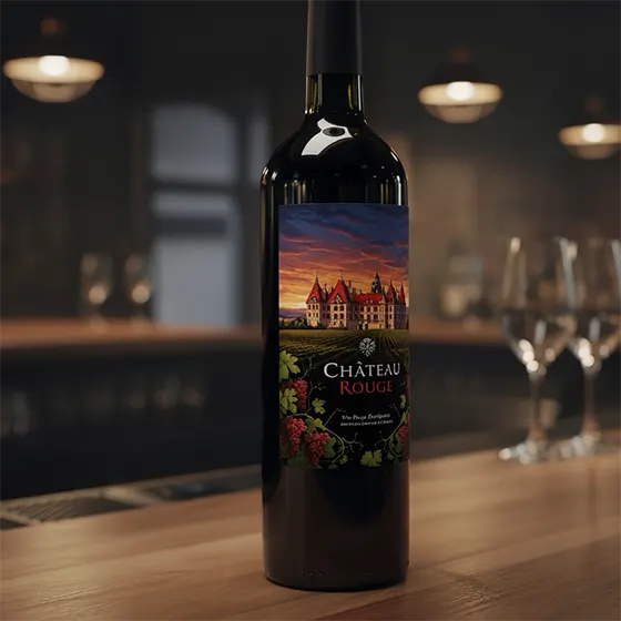 lenticular wine bottle sticker